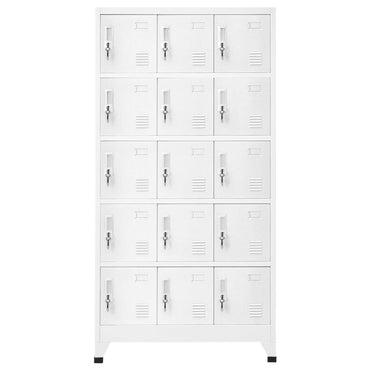 Hellgrauer Becherschrank 90x40x180 cm Stahl