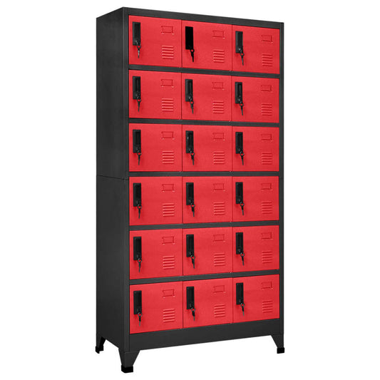Anthrazit- und Rotschließstoffschrank 90x40x180 cm Stahl