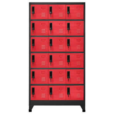Anthrazit- und Rotschließstoffschrank 90x40x180 cm Stahl