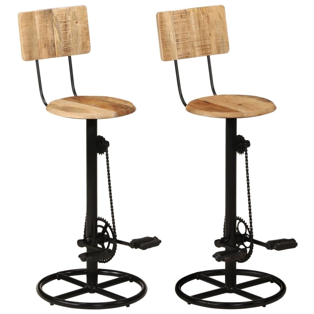 Lot bar stools 2 height 75cm Mangoier solid wood