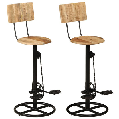 Lot bar stools 2 height 75cm Mangoier solid wood