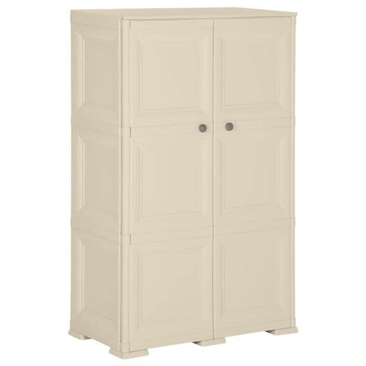 Plastic wardrobe 79x43x125 cm Angora white wood design