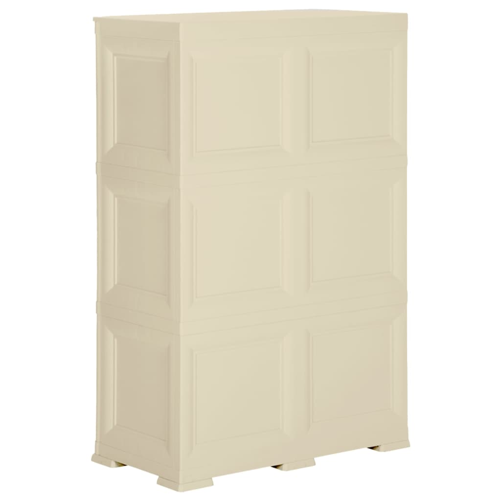 Plastic wardrobe 79x43x125 cm Angora white wood design