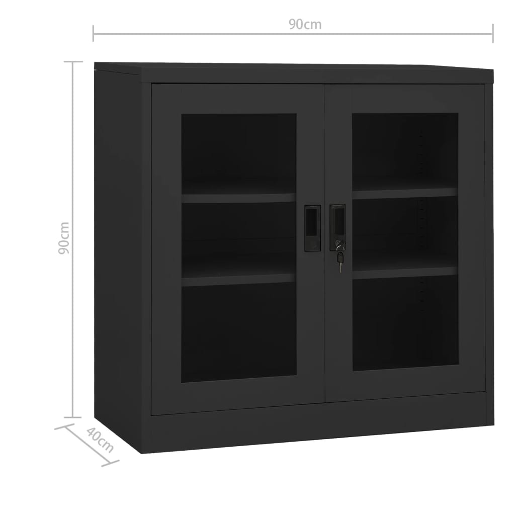 Office antracite e mobile da scrivania 90x40x113 cm acciaio