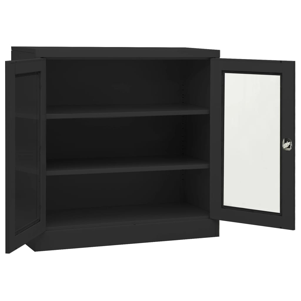 Office antracite e mobile da scrivania 90x40x113 cm acciaio