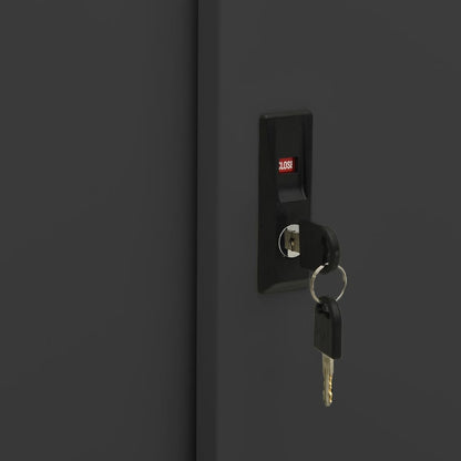 Armadio per porte scorrevoli con fioriera in acciaio antracite