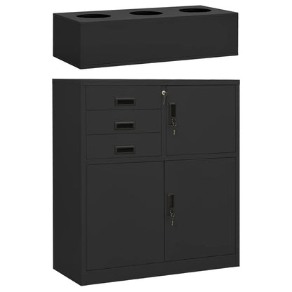 Office antracite e mobile da scrivania 90x40x125 cm acciaio