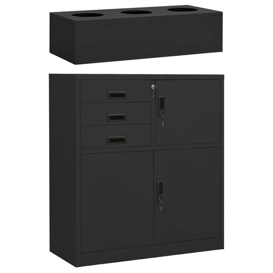 Office antracite e mobile da scrivania 90x40x125 cm acciaio