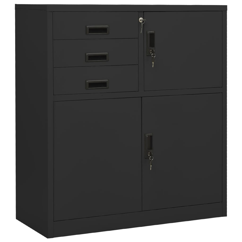 Office antracite e mobile da scrivania 90x40x125 cm acciaio