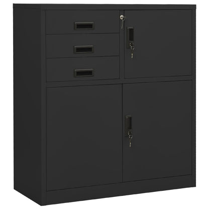 Office antracite e mobile da scrivania 90x40x125 cm acciaio