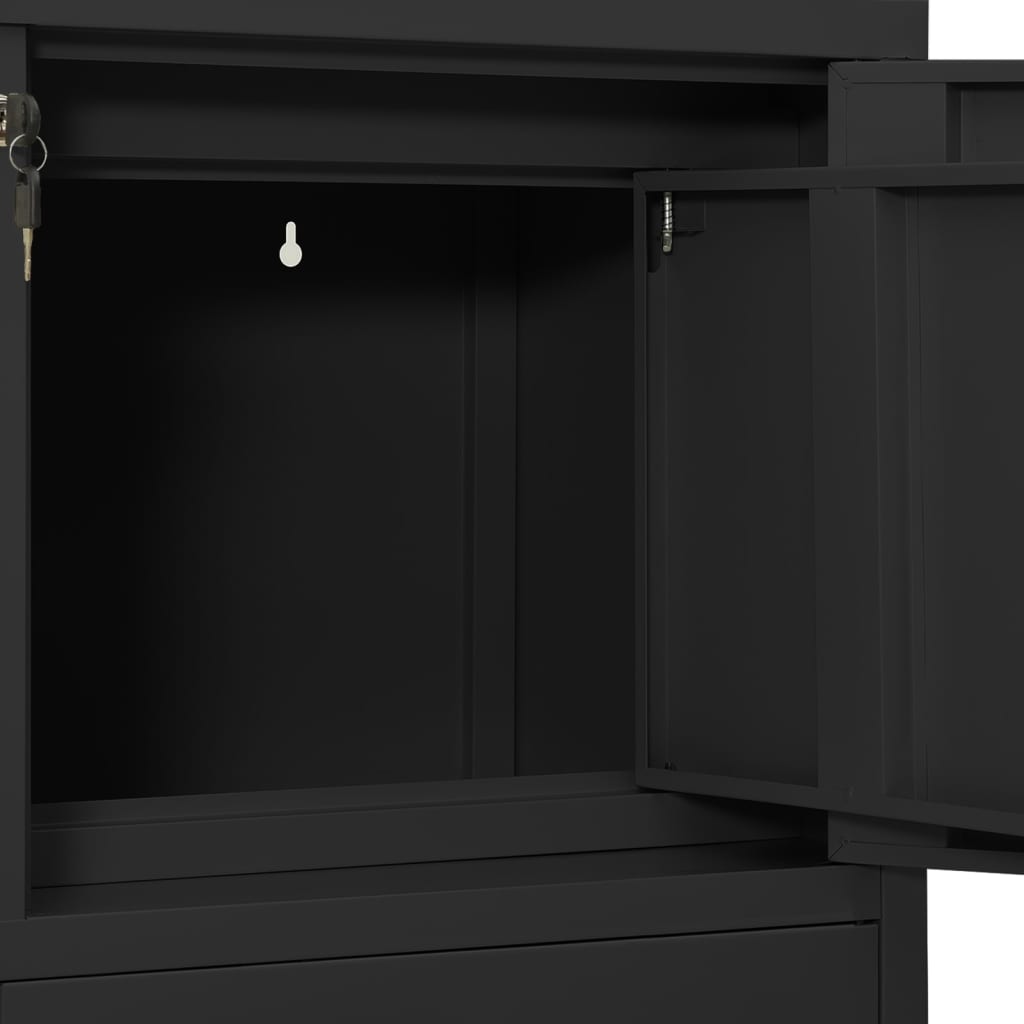 Office antracite e mobile da scrivania 90x40x125 cm acciaio