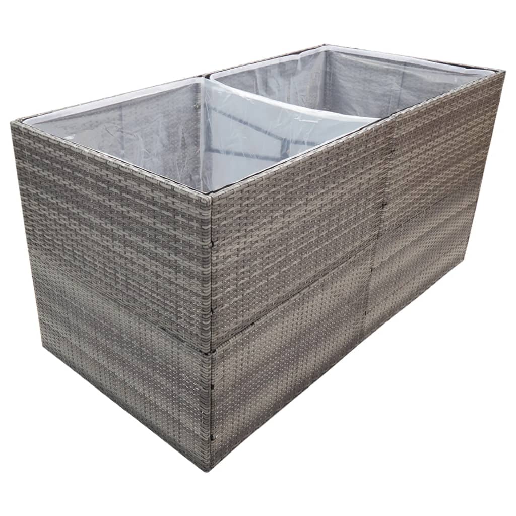Jardinière Gris 157x80x80 cm Résine tressée