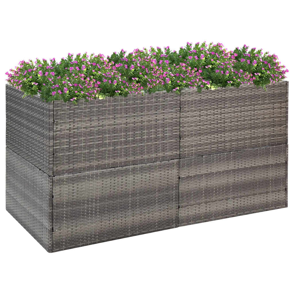 Jardinière Gris 157x80x80 cm Résine tressée