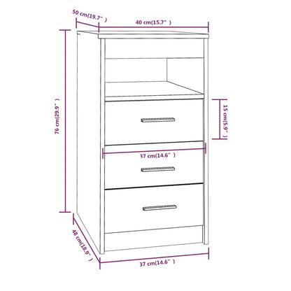 Armadio per cassetti grigio Sonoma 40x50x76 cm ingegneria