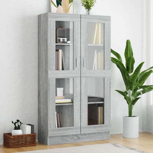 Sonoma Grey Showcase 82.5x30.5x150cm ingegneristica legna