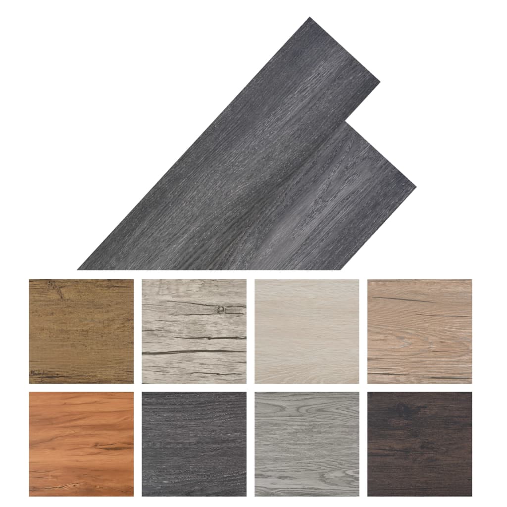 Planches de plancher PVC autoadhésif 2,51 m² 2 mm Noir et blanc