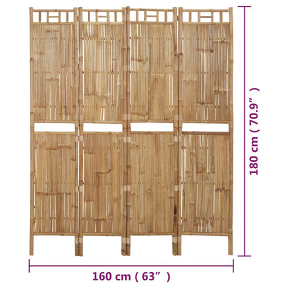 Separation partition 4 Bamboo panels 160x180 cm