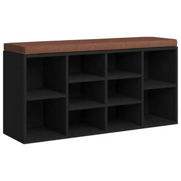 Black shoe bench 103x30x48 cm Engineering wood