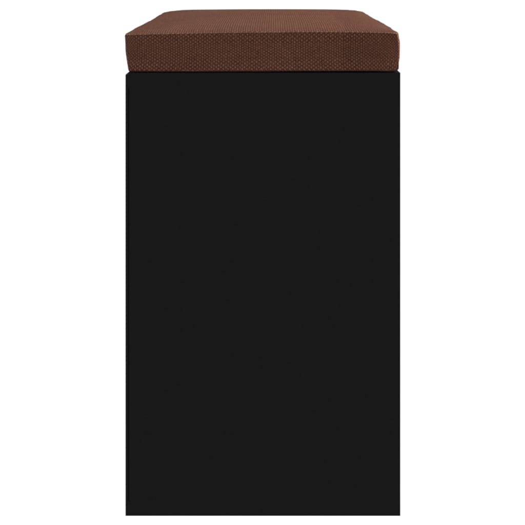 Banco de sapato preto 103x30x48 cm de engenharia de madeira