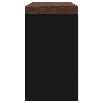 Banco de sapato preto 103x30x48 cm de engenharia de madeira