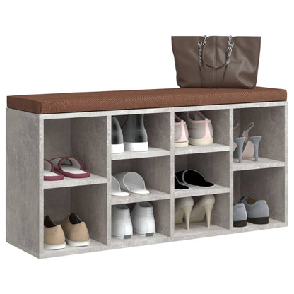 Gray concrete shoe bench 103x30x48 cm Engineering wood