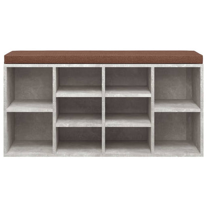 Gray concrete shoe bench 103x30x48 cm Engineering wood