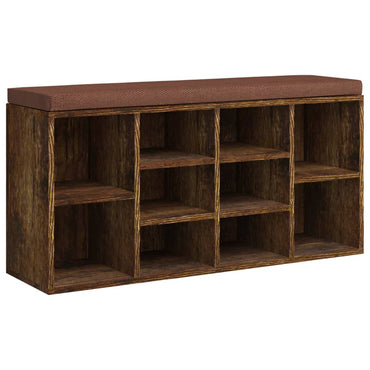 Smoked oak shoe bench 103x30x48 cm engineering wood