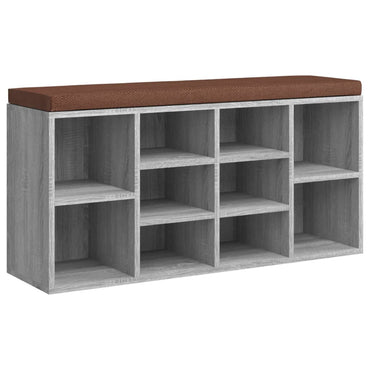 Sonoma gray shoe bench 103x30x48 cm engineering wood