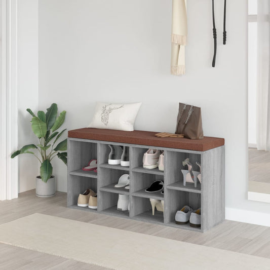 Sonoma gray shoe bench 103x30x48 cm engineering wood