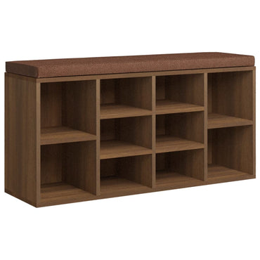 Brown oak shoe bench 103x30x48 cm Engineering wood