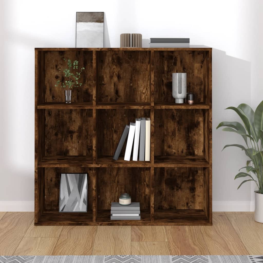 Cabinetto del libro in quercia affumicata 98x30x98 cm