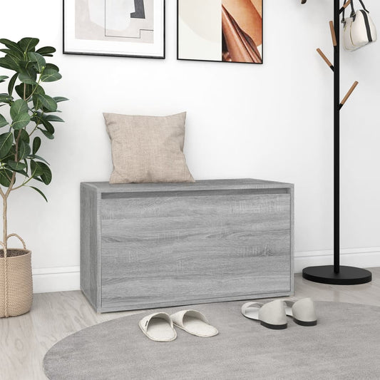 Panchina d'ingresso 80x40x45 cm Sonoma Grey Engineering Wood