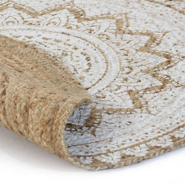 Tapis de sol Jute tressée imprimée 210 cm Rond