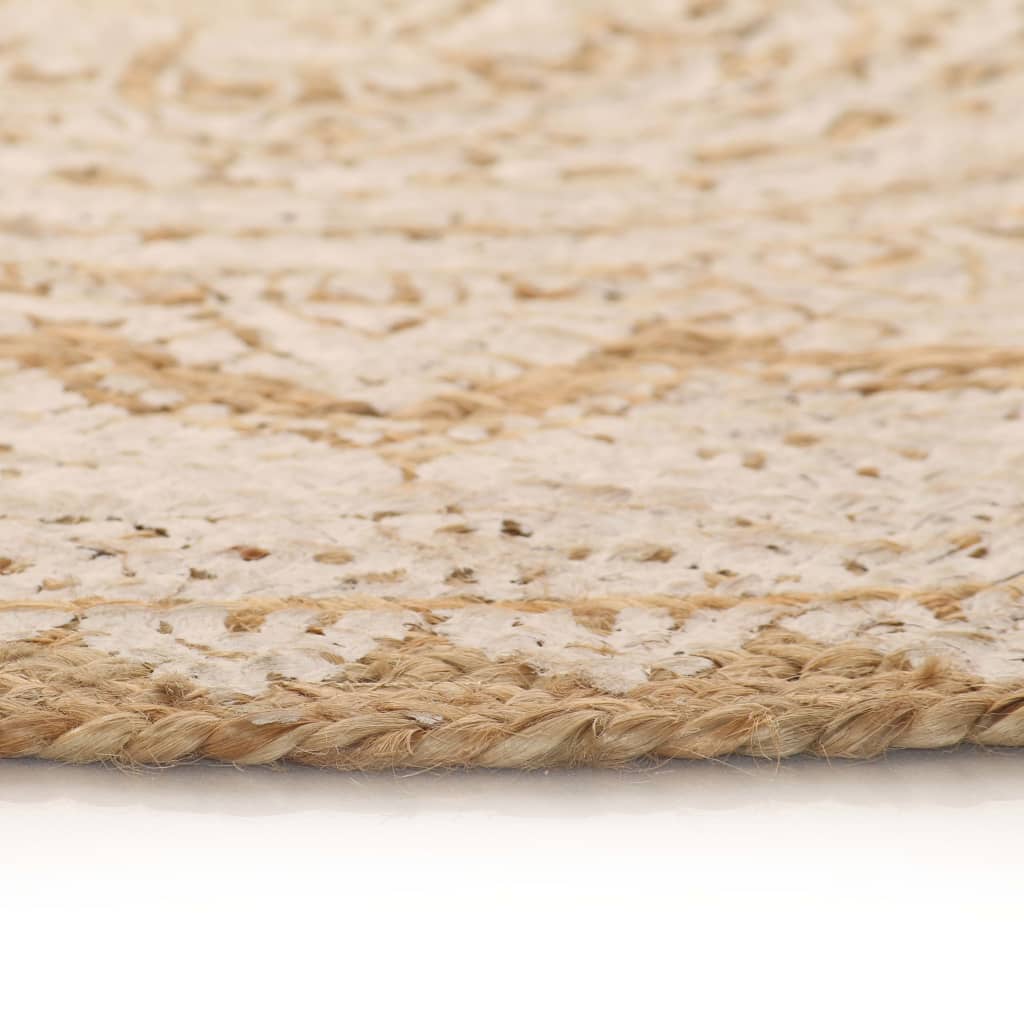 Tapis de sol Jute tressée imprimée 210 cm Rond