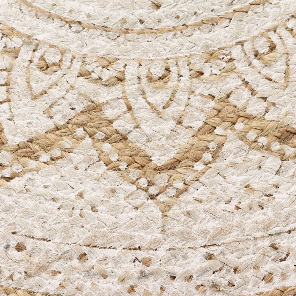 Tapis de sol Jute tressée imprimée 210 cm Rond