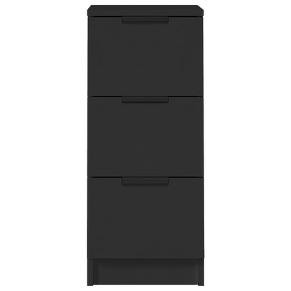 Buffets 2 pcs noir 30x30x70 cm bois d'ingénierie