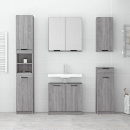 Armadio da bagno grigio Sonoma 32x34x188,5 cm legno di ingegneria