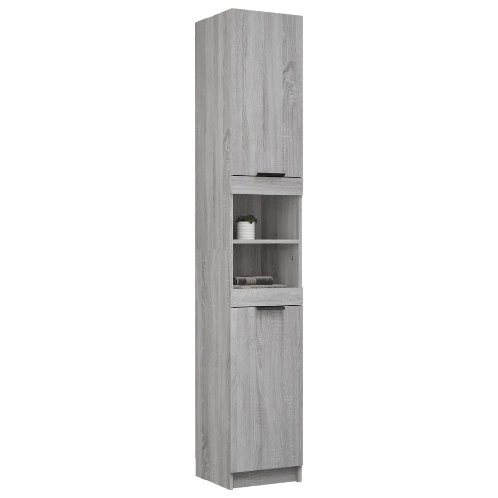 Armadio da bagno grigio Sonoma 32x34x188,5 cm legno di ingegneria