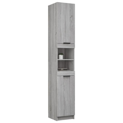 Armadio da bagno grigio Sonoma 32x34x188,5 cm legno di ingegneria