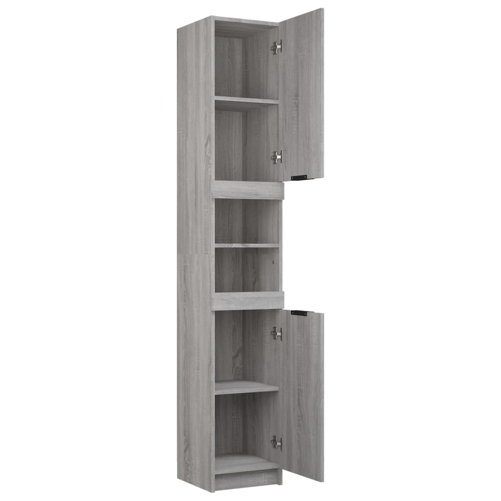 Armadio da bagno grigio Sonoma 32x34x188,5 cm legno di ingegneria