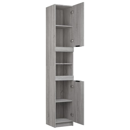 Armadio da bagno grigio Sonoma 32x34x188,5 cm legno di ingegneria