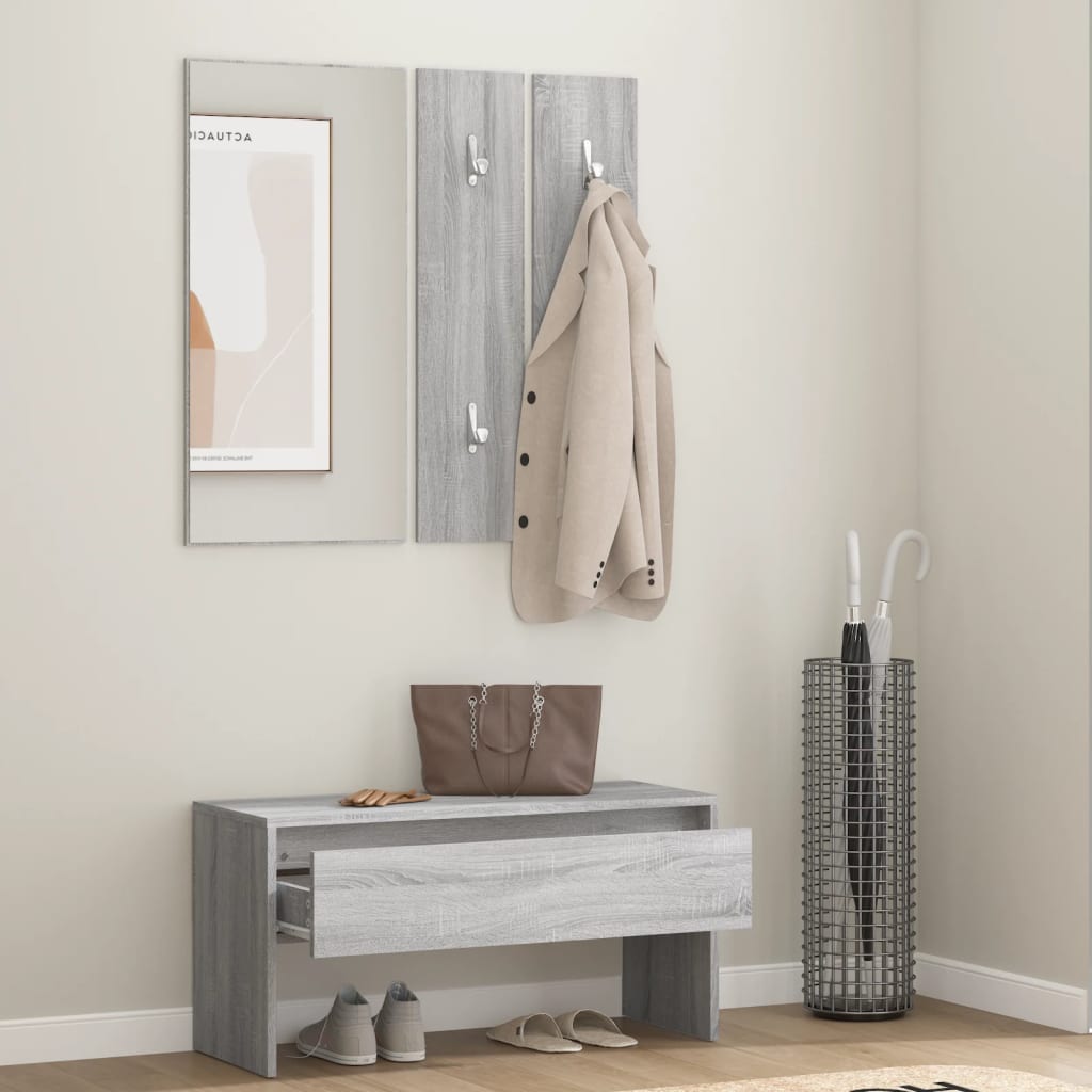 Ensemble de meubles de couloir Sonoma gris Bois d'ingénierie