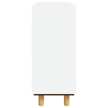 Buffet Blanc 60x30x70 cm Bois de pin massif et rotin naturel