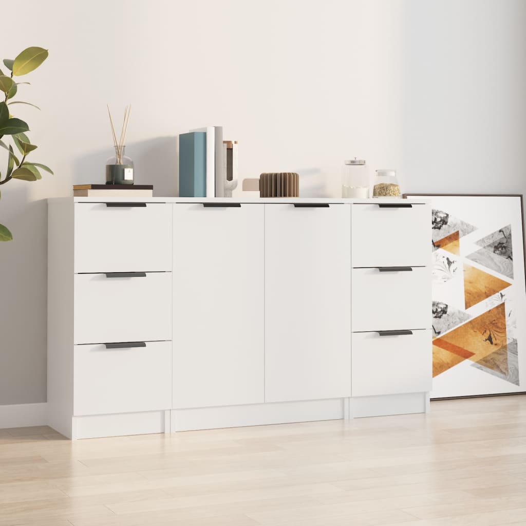 Buffets 3 PCS White Engineering Wood