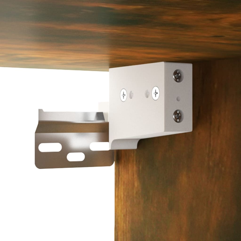Enfilade murale meuble TV suspendu coloris Chêne fumé 204cm