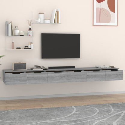 Wall cabinets 2pcs Sonoma Gray 102x30x20cm Engineering wood