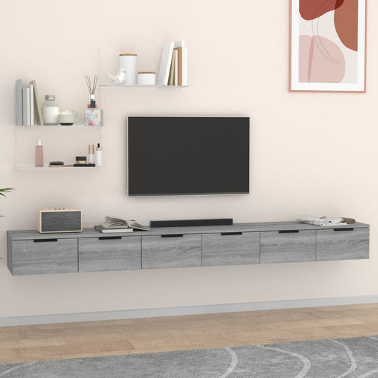 Wall cabinets 2pcs Sonoma Gray 102x30x20cm Engineering wood