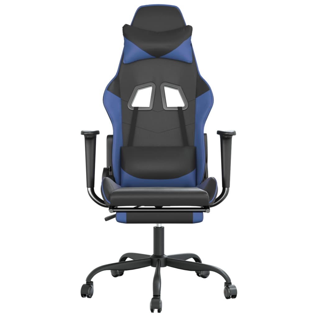 Cadeira de jogos e massagem e preto e imitação do pé azul