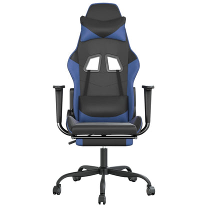 Cadeira de jogos e massagem e preto e imitação do pé azul