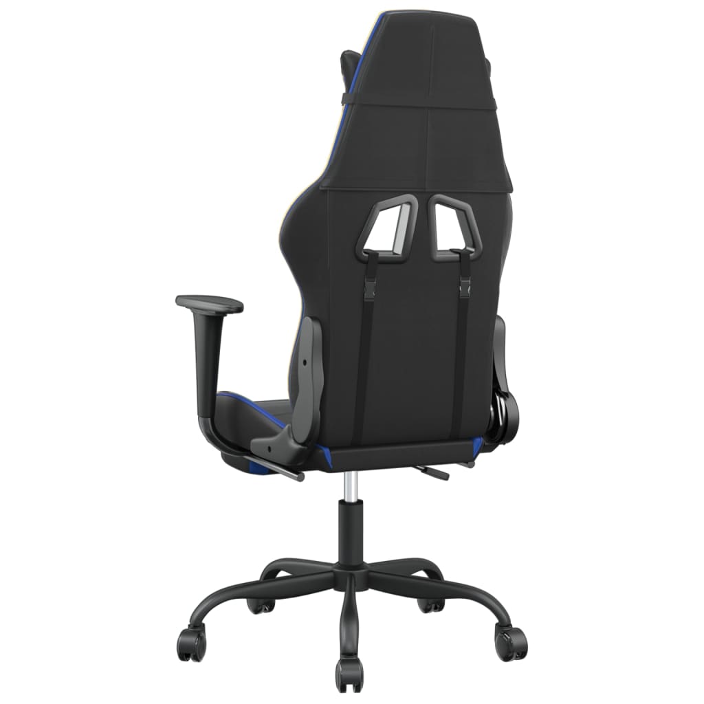 Cadeira de jogos e massagem e preto e imitação do pé azul